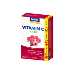 REVITAL Cé vitamín+zinok, echinacea a šípka 30 + 15 tabliet
