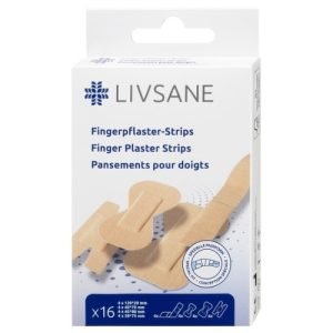 LIVSANE Náplasť na prsty prúžky 16 kusov