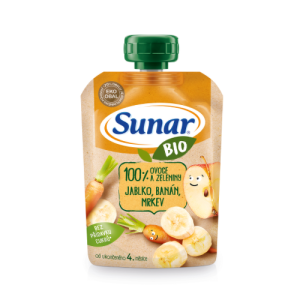 SUNAR BIO Kapsička jablko, banán, mrkva 100 g