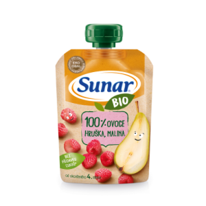 SUNAR BIO Kapsička hruška, malina 100 g
