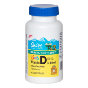 SWISS NATUREVIA Vitamín D3-effekt kids 600 I.U. 60 kusov