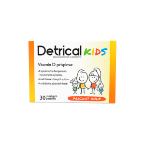 DETRICAL Kids vitamín D s kolovou príchuťou 30 pastiliek