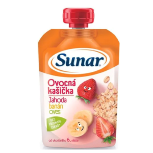 SUNAR Ovocná kašička jahoda, banán, ovos 120 g