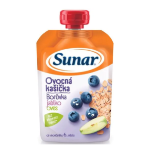 SUNAR Ovocná kašička čučoriedka, jablko, ovos 120 g