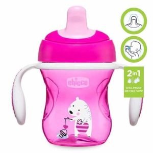 CHICCO Hrnček training s držadlami 200 ml 6m+ ružový 1 ks