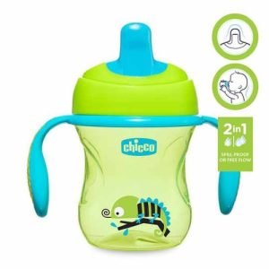 CHICCO Hrnček training s držadlami 200 ml 6m+ zelený 1 ks
