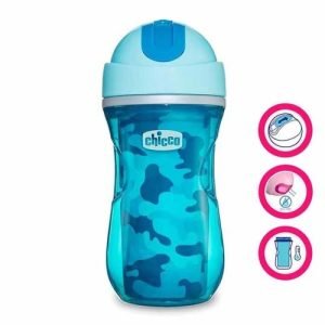 CHICCO Hrnček sport termo so slamkou 266 ml 14m+  modrý 1 ks