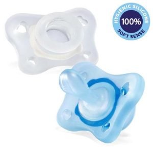 CHICCO Cumlík physio forma 0-2m celosilikónový chlapec 2 ks