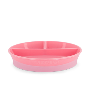 TWISTSHAKE Delený tanier 6+m pastelovo ružový 1 ks