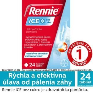 RENNIE ICE bez cukru 24 žuvacích tabliet