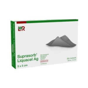 SUPRASORB Liquacel Ag krytie na rany s antimikrobiálnym striebrom 5 x 5 cm 10 ks