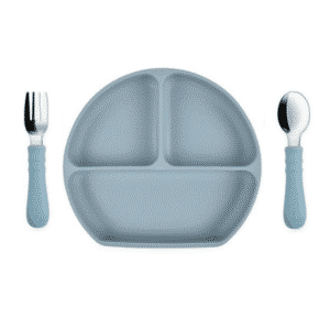 MARTONS Silikónová jedálenská sada 3-dielna dusty blue set