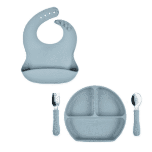 MARTONS Silikónová jedálenská sada 4-dielna dusty blue set