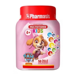 PHARMASIS Multivitamin kids labková patrola želé pre deti ružové 50 ks