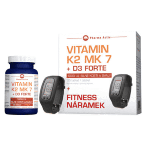 PHARMA ACTIV Vitamín K2 MK 7 + D3 forte 100 + 25 tabliet ZADARMO + Fitness náramok