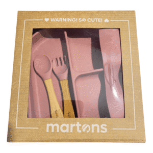 MARTONS Silikónová jedálenská sada 4-dielna dark pink set