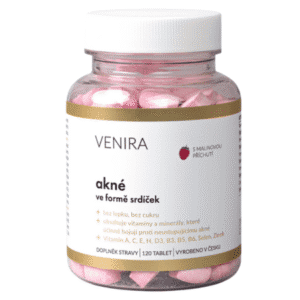 VENIRA Srdiečka na starostlivosť o problematickú pleť 120 cmúľacích tabliet
