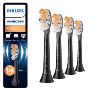 PHILIPS Sonicare A3 premium all-in-one náhradné hlavice HX9094/88 čierna 4 ks