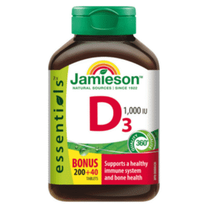 JAMIESON Vitamín D3 1000 IU 200 + 40 tabliet ZADARMO